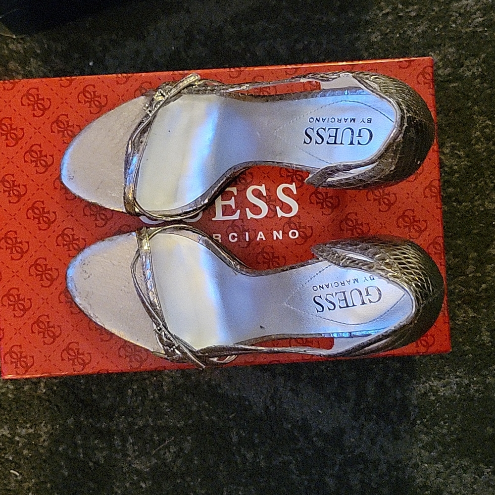 Guess pewter snake shoes